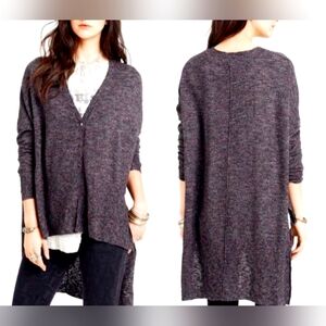 Free People Women's Hi-Low Cozy Knit Cardigan Sweater Cotton/Acrylic One Size